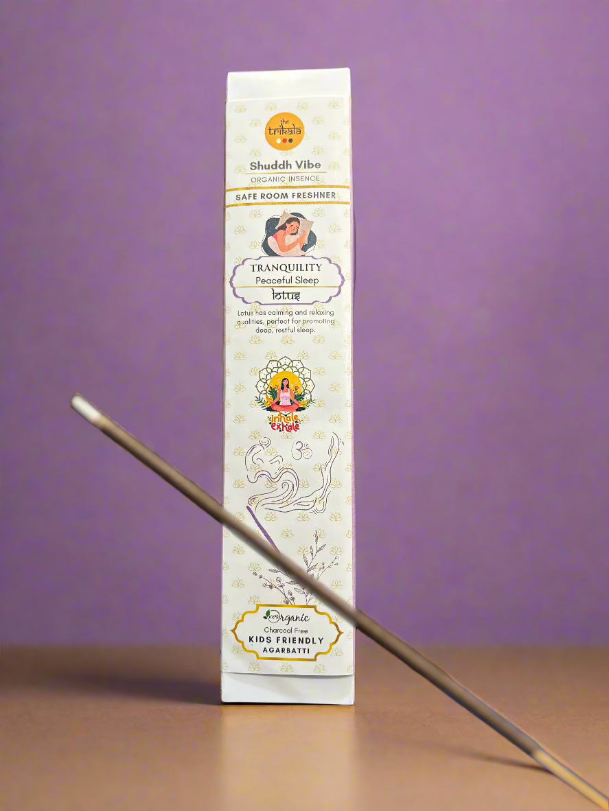 TRANQUILITY - LOTUS - Peaceful Sleep - Organic Agarbatti - Shuddha Vibe Incense Stick