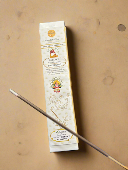 BALANCE  - SANDALWOOD - Yoga & Health - Organic Agarbatti - Shuddha Vibe Incense Stick